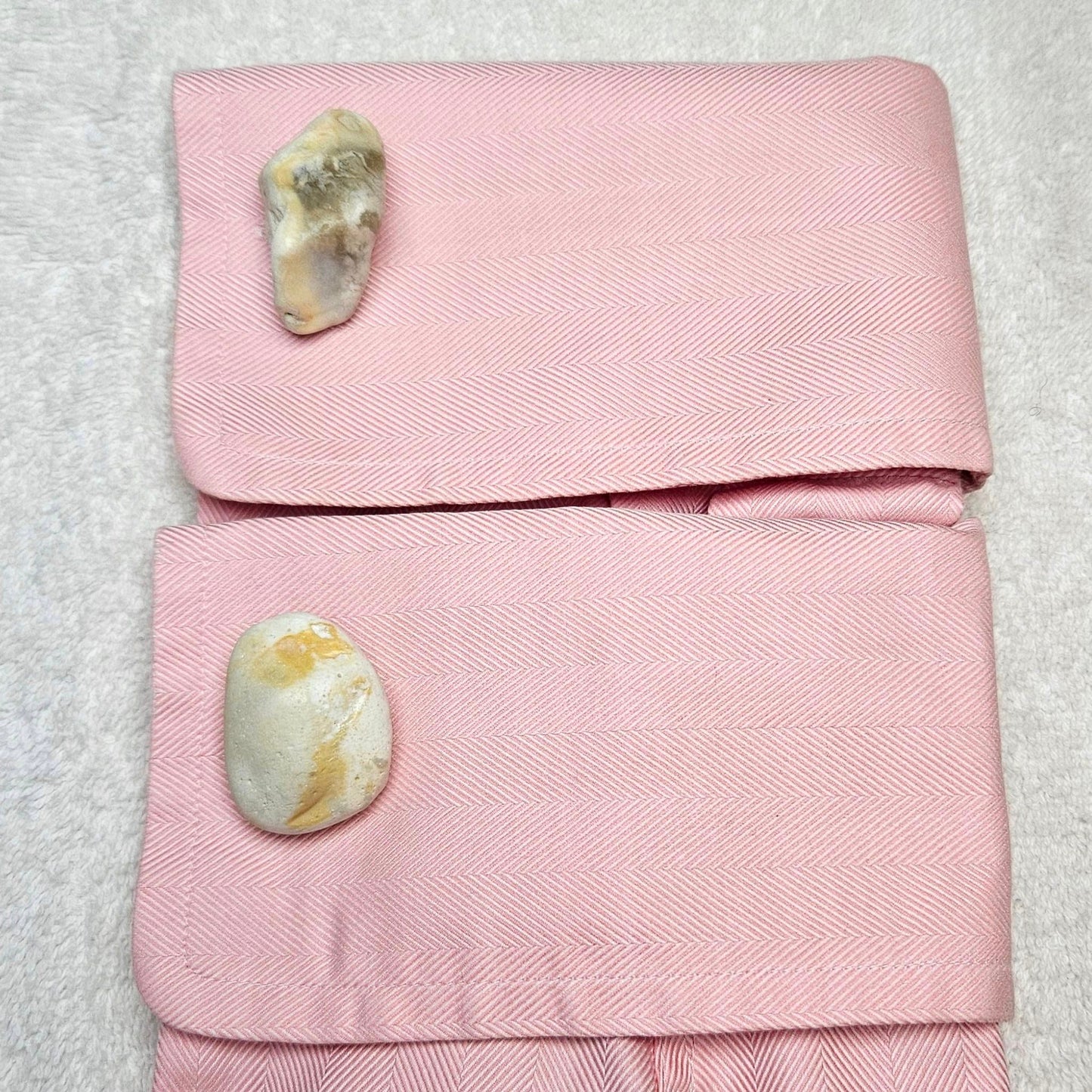 Image shows Brighton Rocks! Cufflinks designed by barnardandjestico . Stylish Cufflinks of natural polished stone ; from handmade process at my studio in Brighton Sussex England. For Menswear to show individual flair . Bold-sized ( 2-to-4cm ) natural shaped stones specialist-waxed and polished , then set on steel-studs . Homemade artisan methods of natural environmental materials
