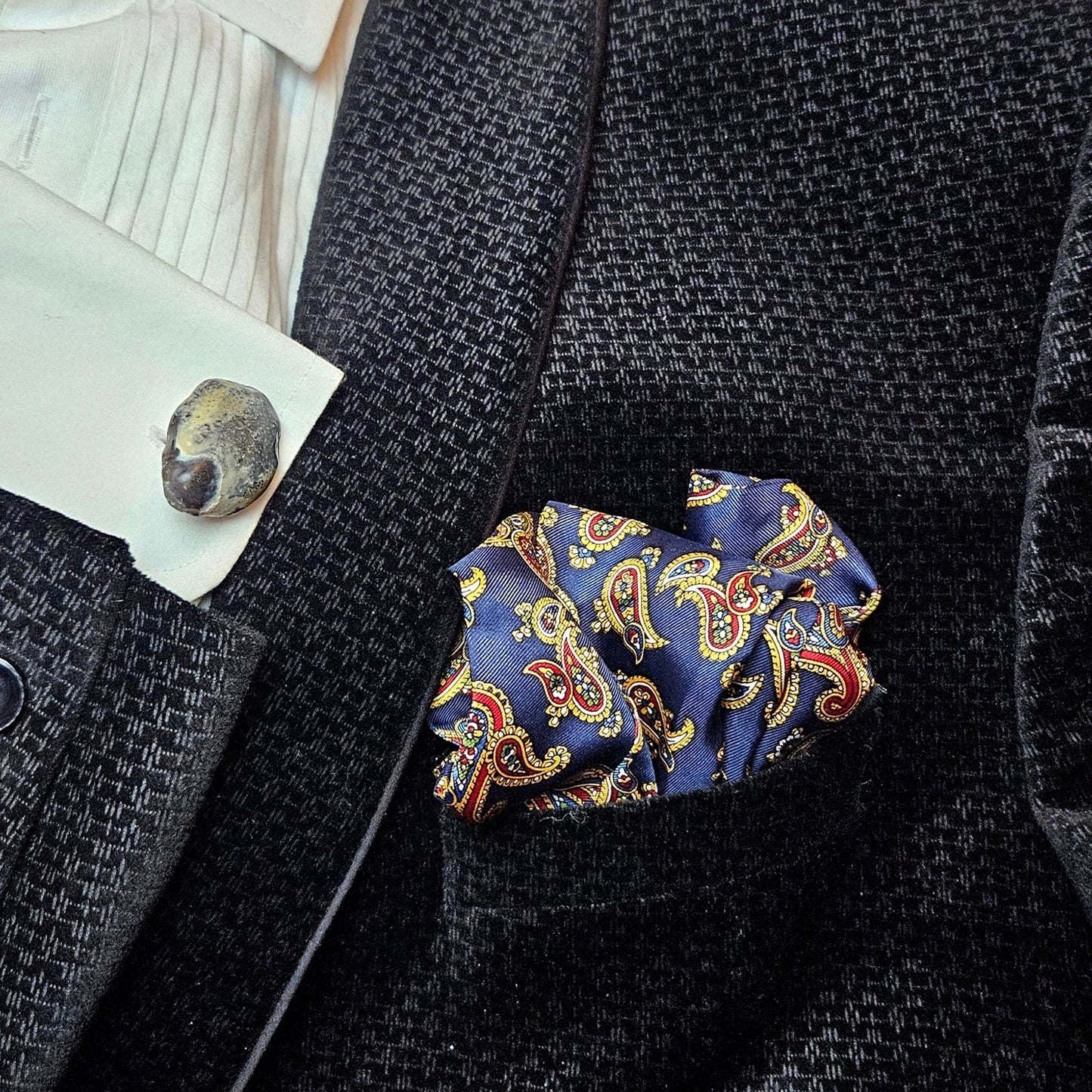 Image shows Brighton Rocks! Cufflinks designed by barnardandjestico . Stylish Cufflinks of natural polished stone ; from handmade process at my studio in Brighton Sussex England. For Menswear to show individual flair . Bold-sized ( 2-to-4cm ) natural shaped stones specialist-waxed and polished , then set on steel-studs . Homemade artisan methods of natural environmental materials
