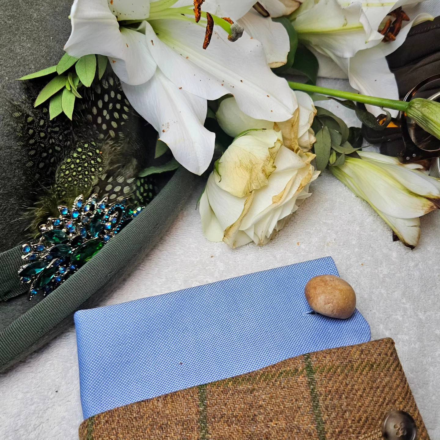 Cufflinks , natural polished stone