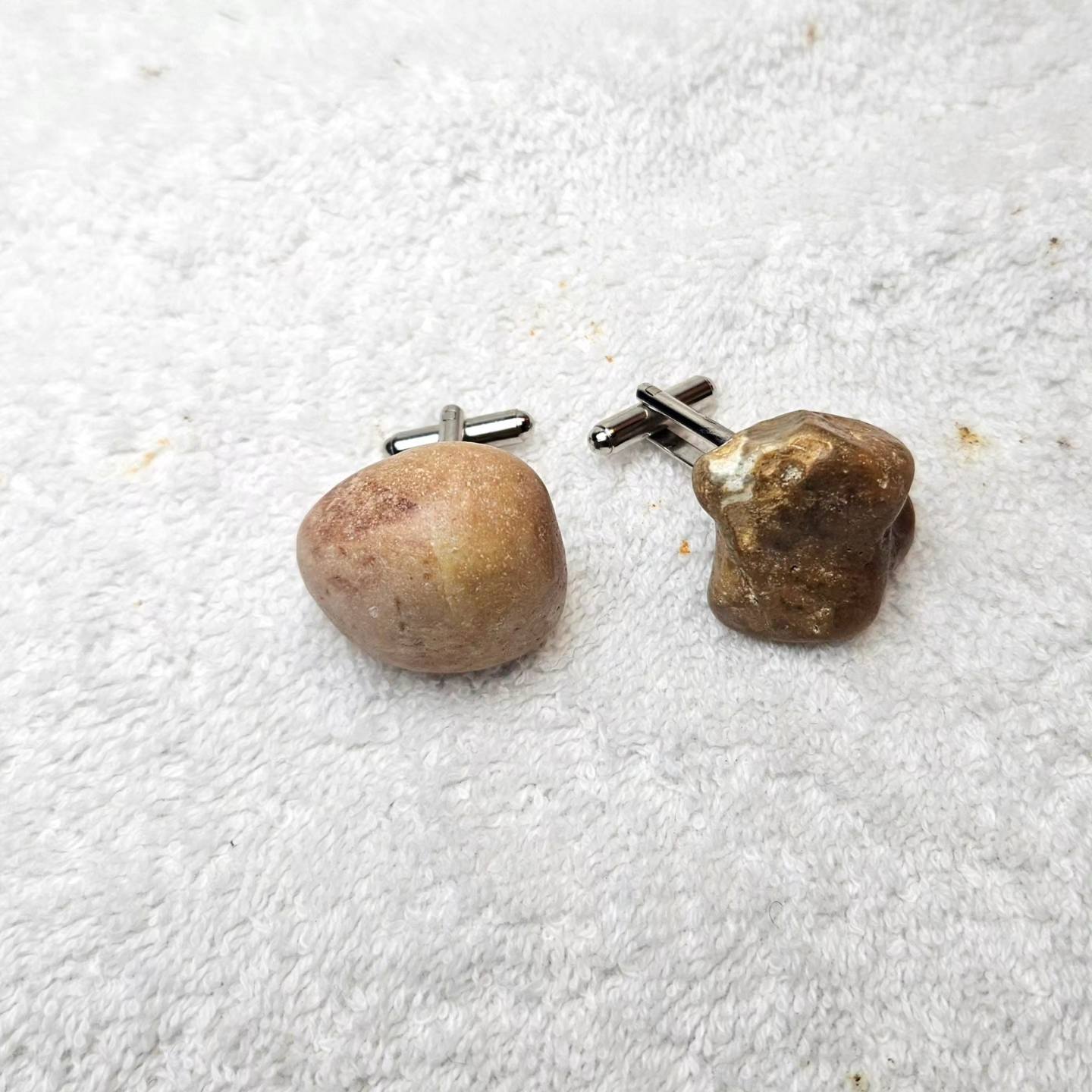 Cufflinks , natural polished stone