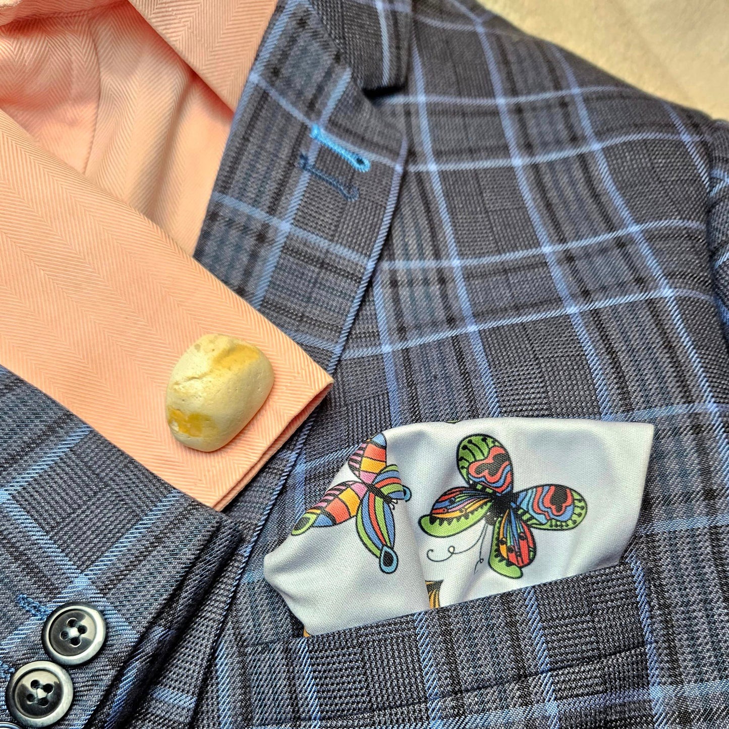 Cufflinks , natural polished stone