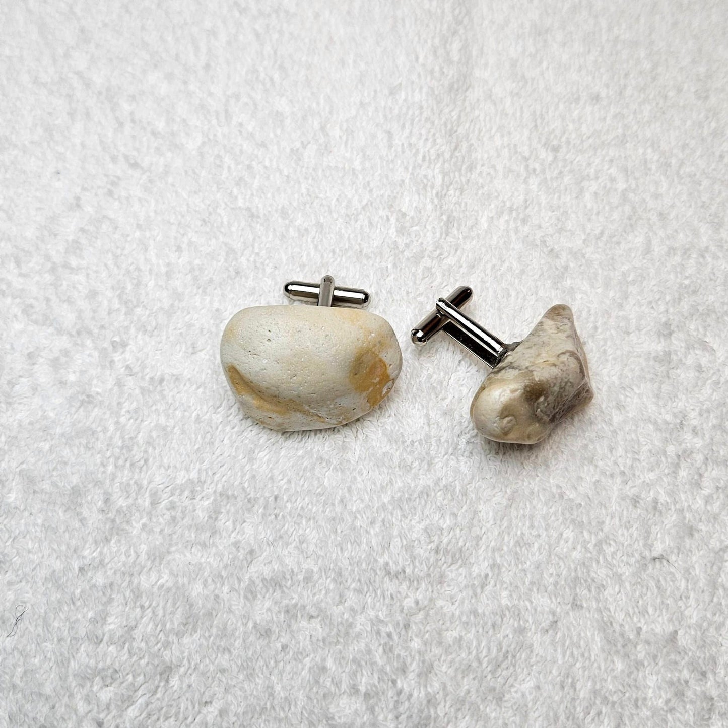 Cufflinks , natural polished stone