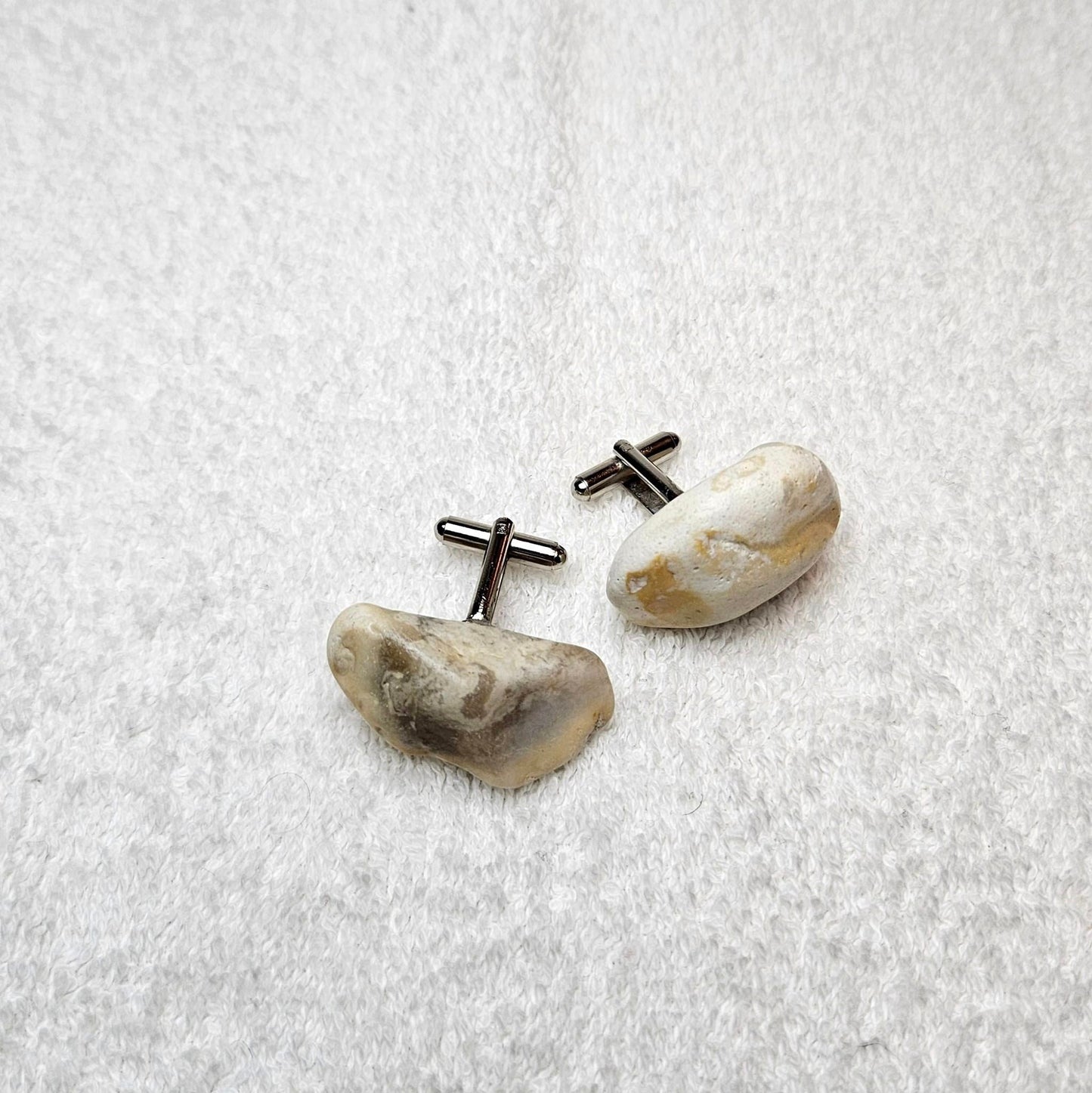 Cufflinks , natural polished stone