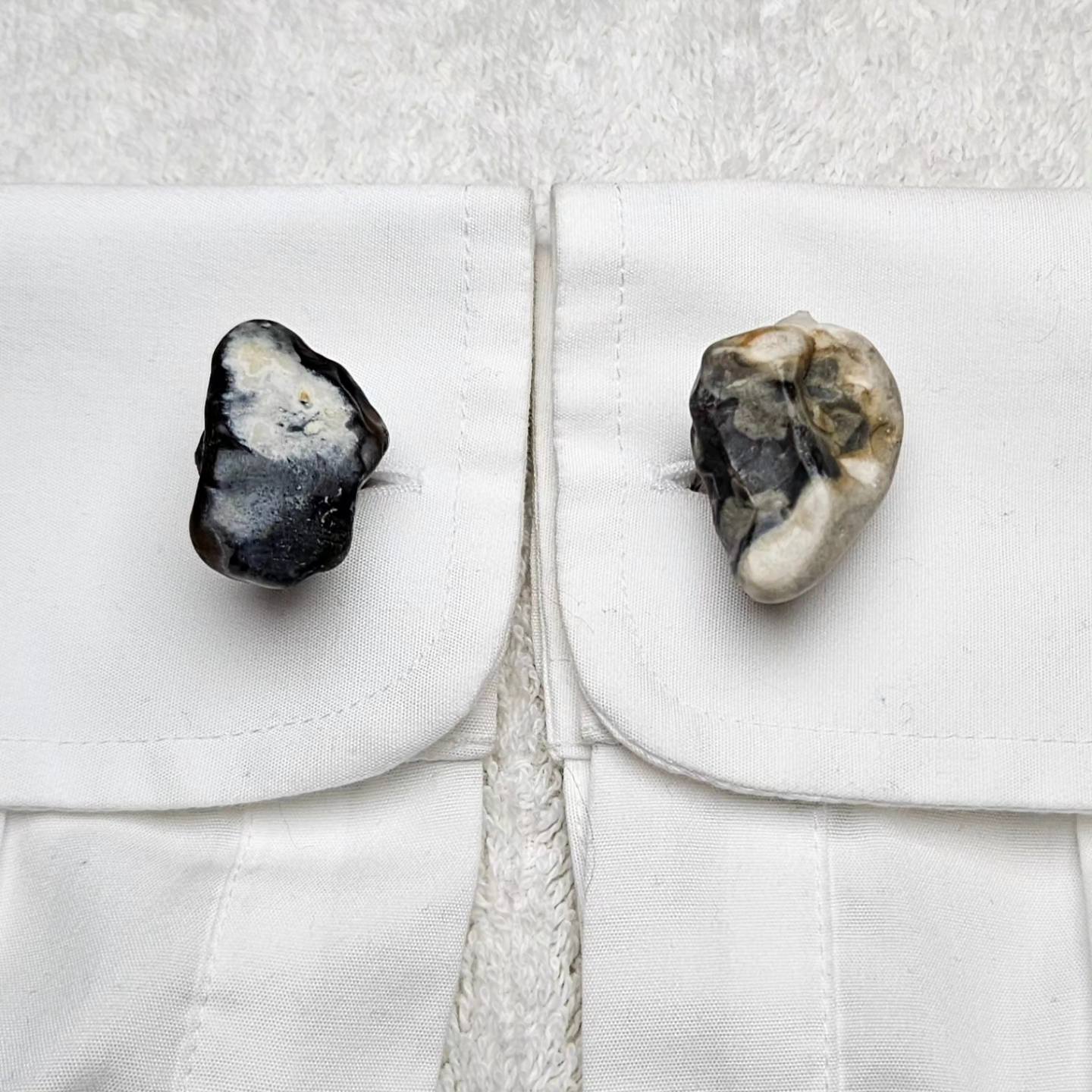 Cufflinks , natural polished stone