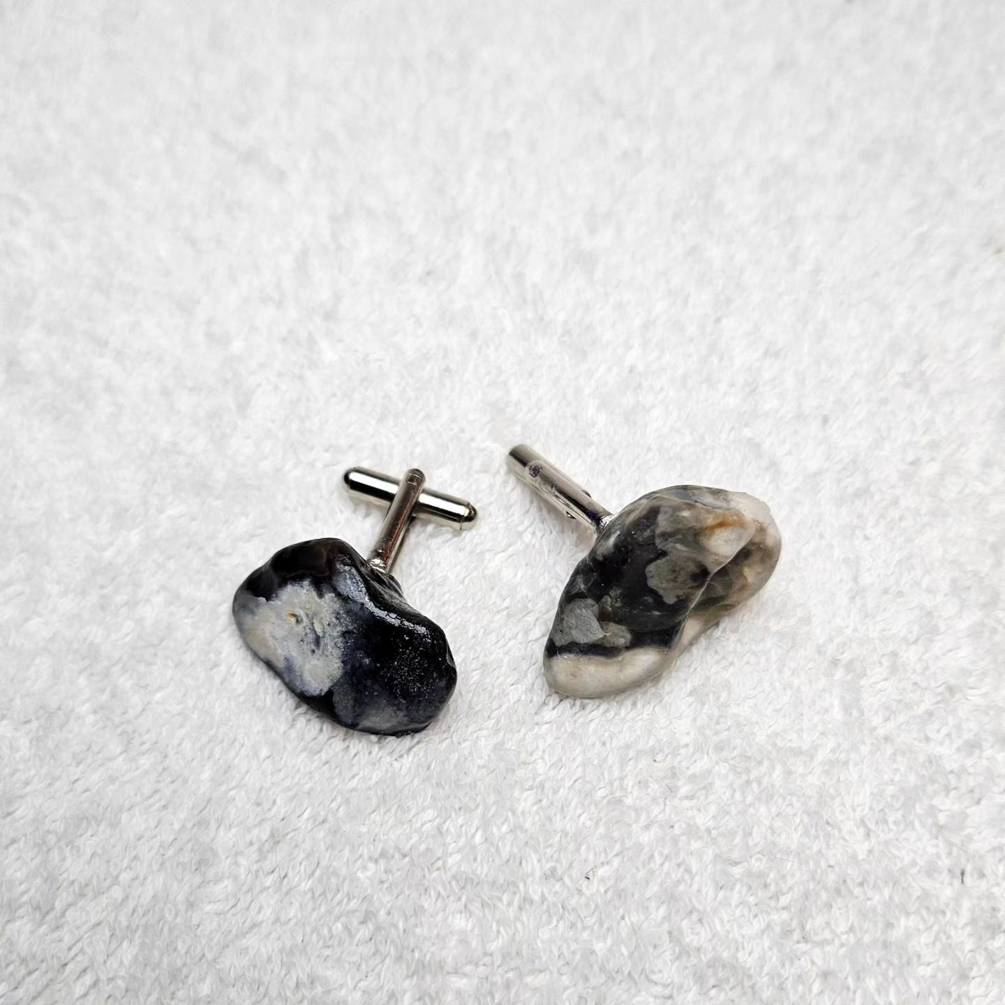 Cufflinks , natural polished stone