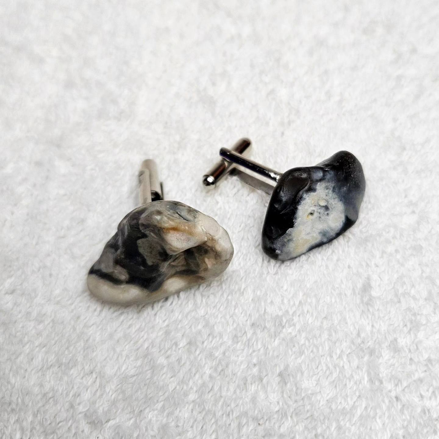 Cufflinks , natural polished stone