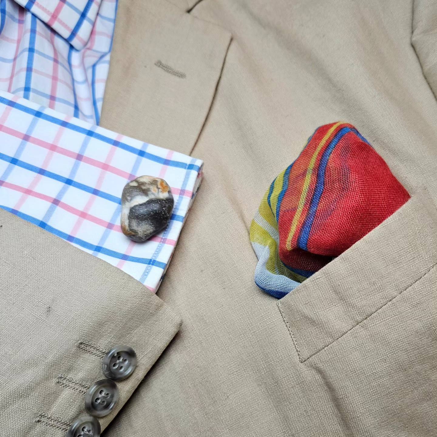 Cufflinks , natural polished stone